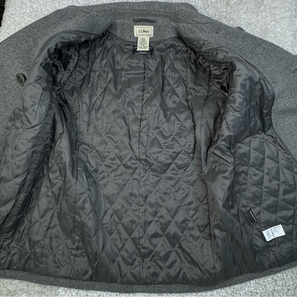 LL Bean Coat Size 8 Womens Gray Bellandi Wool Peacoat Italian Classic Nautical - Picture 6 of 13